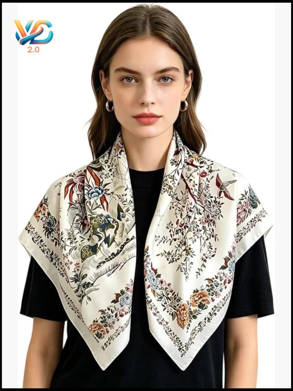 Large Square Satin Scarf Versatile Headwrap Neck Scarf Lightweight Chic